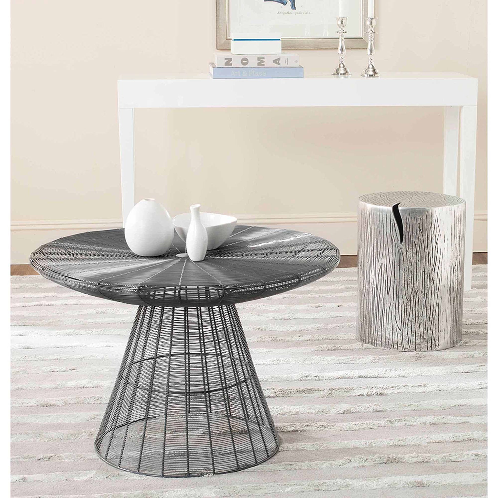 SAFAVIEH Reginald Solid Metal Wire Mesh Coffee Table, Grey