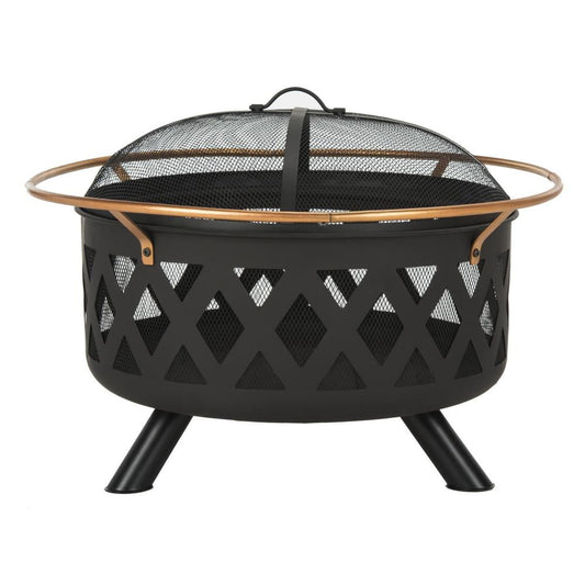 Safavieh Bryce Outdoor Traditional Round Fire Pit with Cover