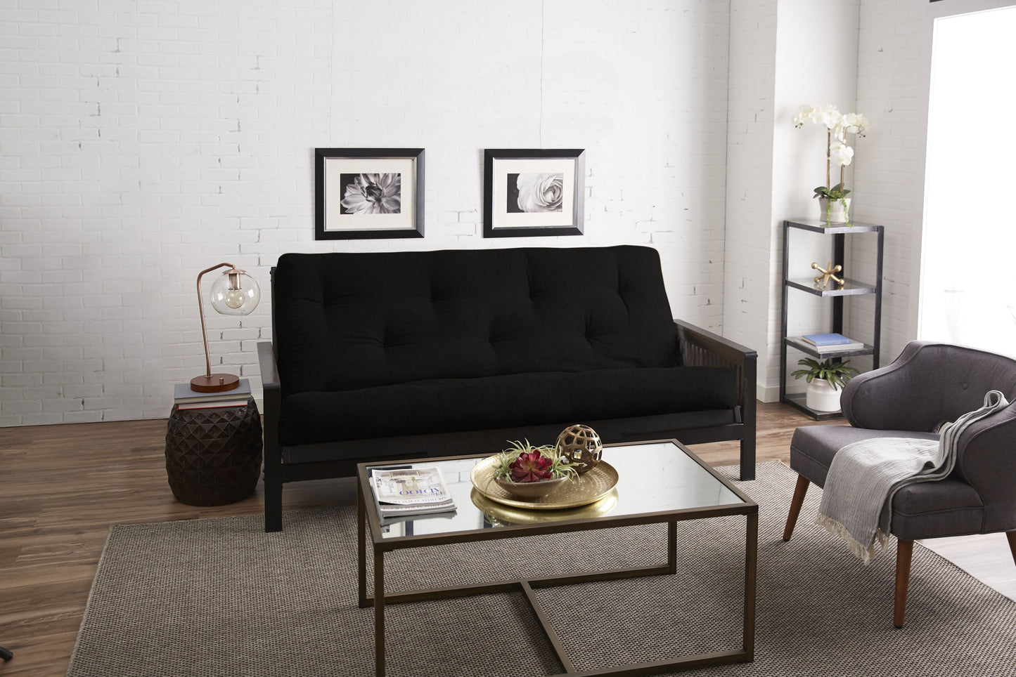 Sorra Home - 8 inch Reversible Tufted Futon Mattress, Full Size