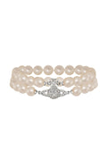 Graziella Pearl Bracelet - Platinum / Creamrose Pearl / White