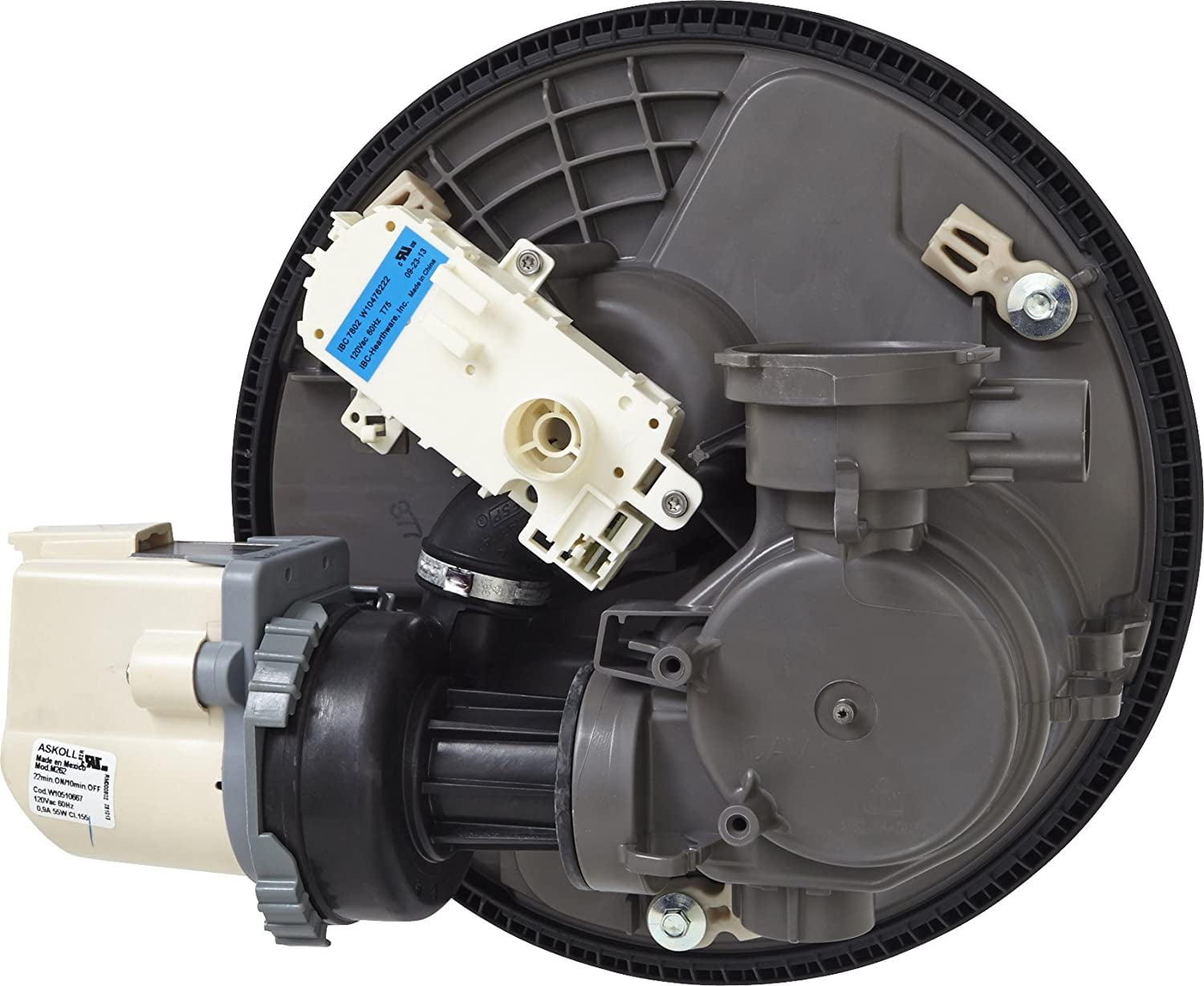 Whirlpool Genuine OEM WPW10482482 Dishwasher Pump and Motor Assembly