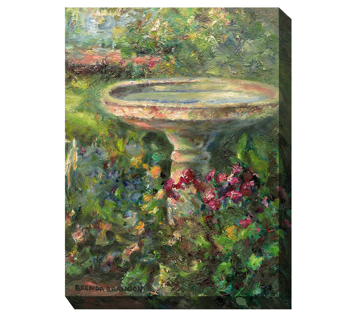 West of the Wind Outdoor Canvas Art Birdbath 30 " x 40"