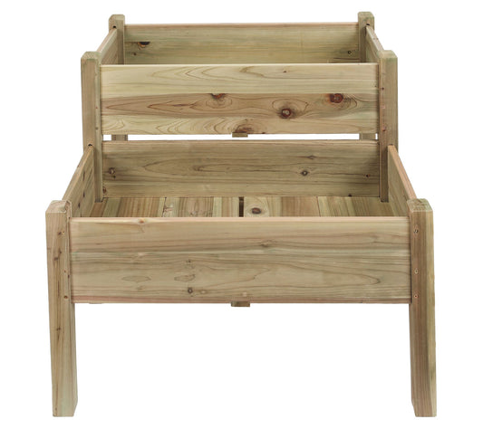 Luxen Home Wood Two-tier Raised Garden Bed