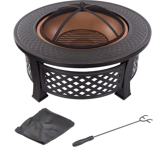 Pure Garden 32" Round Metal Fire Pit