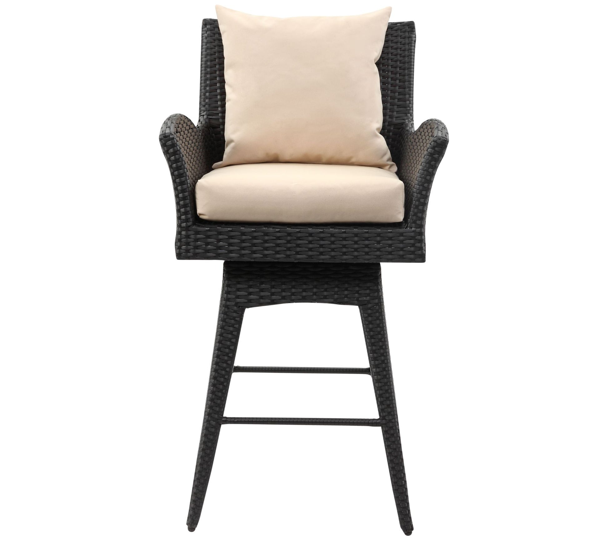 Hayes Outdoor Wicker Swivel Armed Counter Stoolby Safavieh