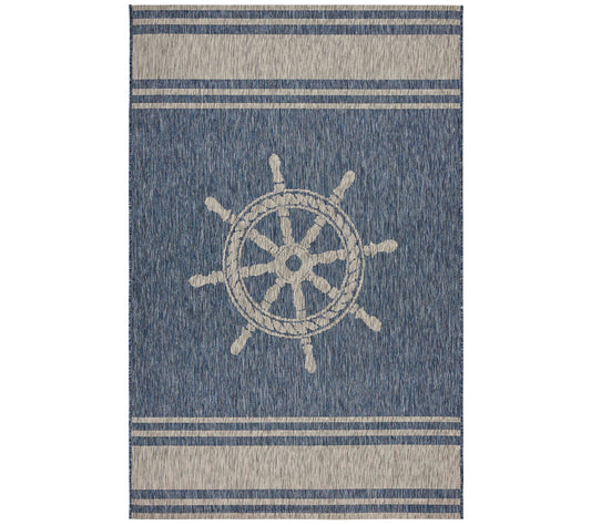 Ox Bay Nautical Helm Indoor/Outdoor Captiva Rug7'9" x 9'5"
