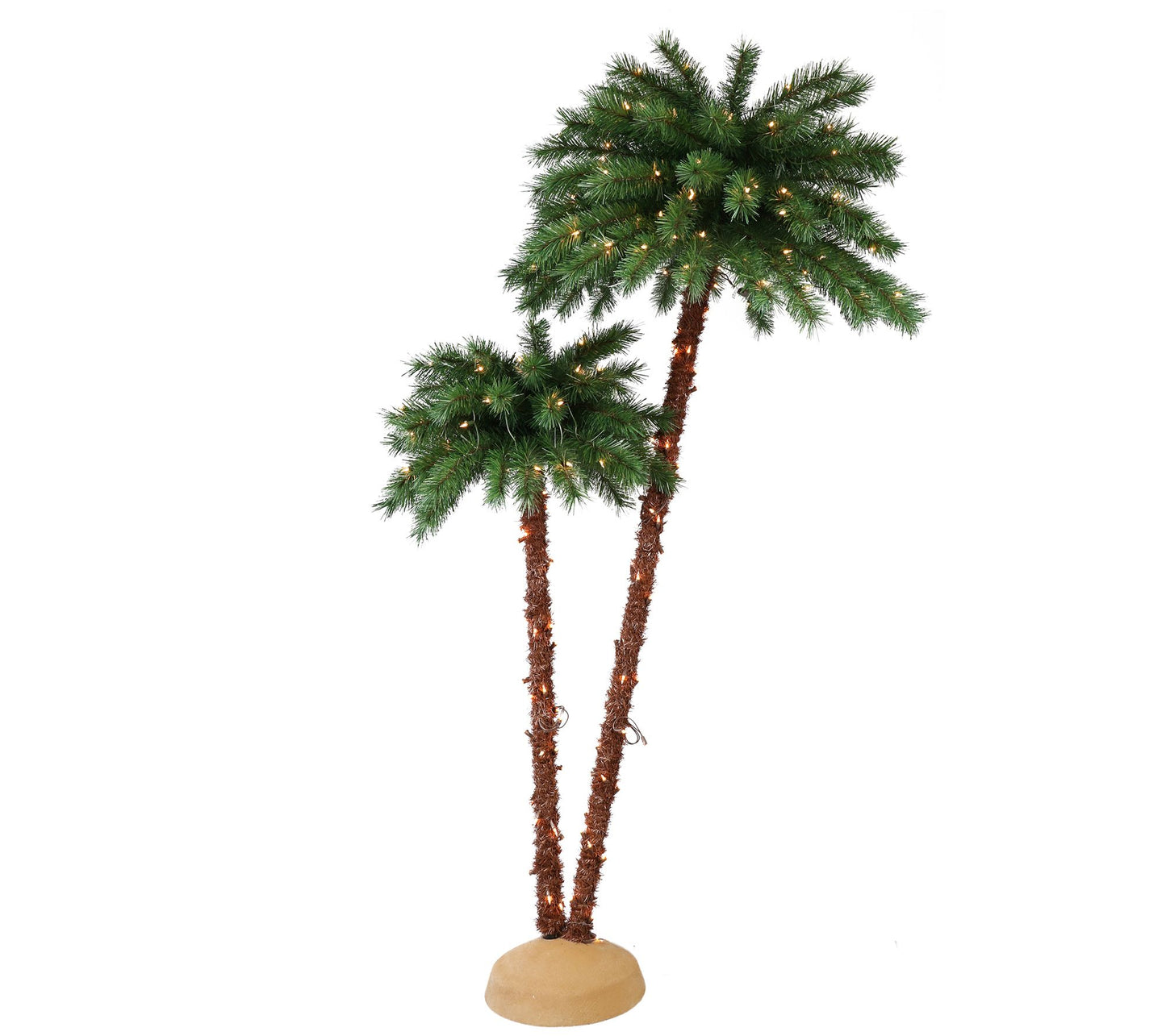 Puleo 6' Double Prelit Artificial Palm Tree 175Lights