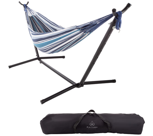 Pure Garden Double Brazilian Hammock with Stand