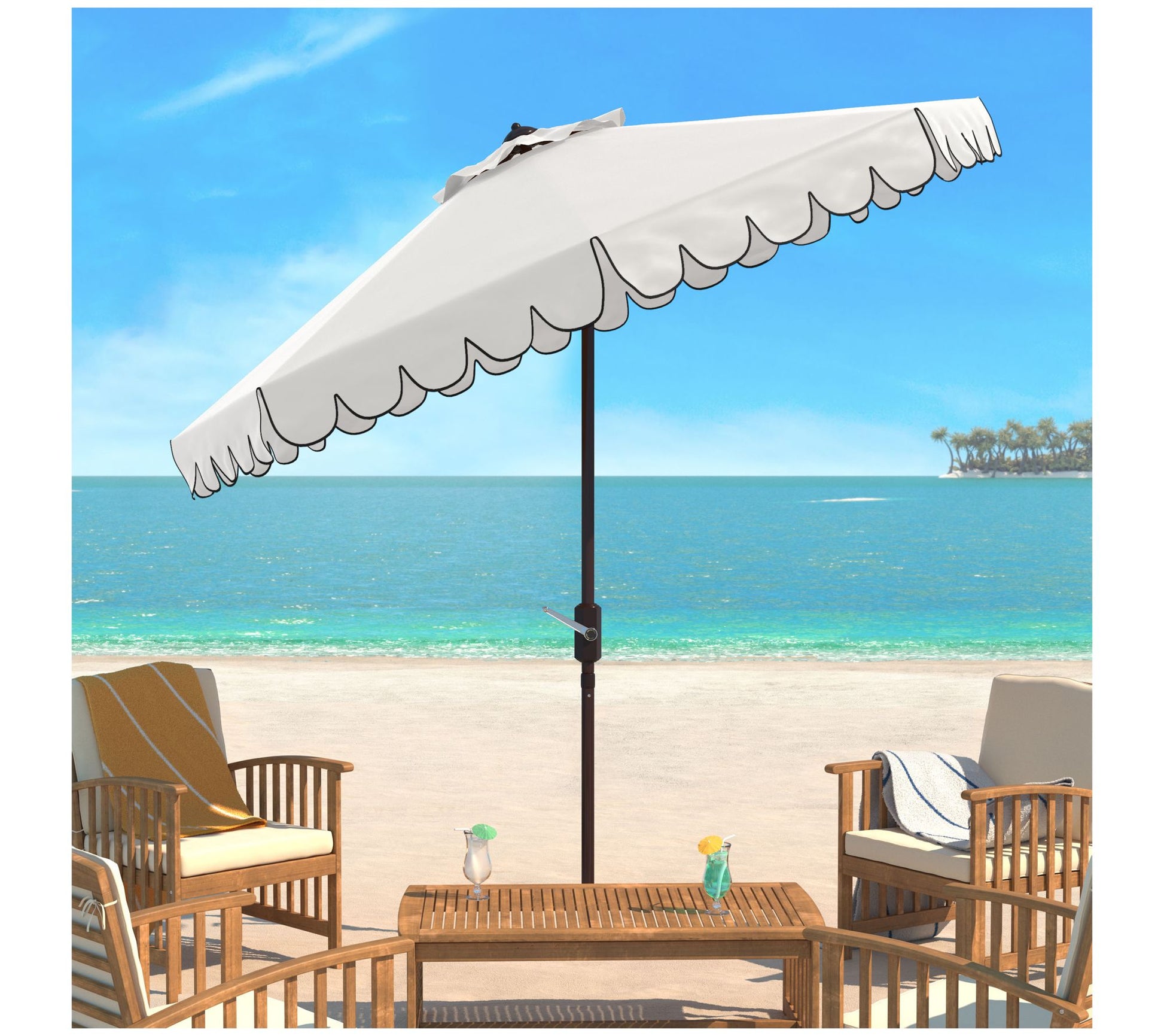 Safavieh Dorinda 9' Crank Umbrella