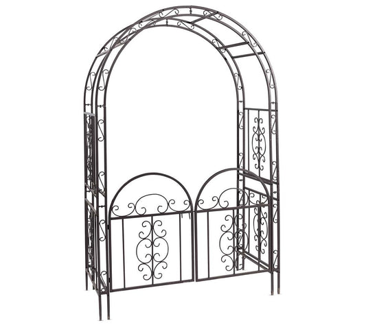 Evergreen Montebello Iron Garden Arbor with Gate
