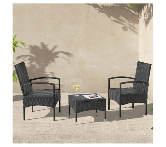 Lavish Home Patio Furniture 3-Piece Rattan Seating Combo