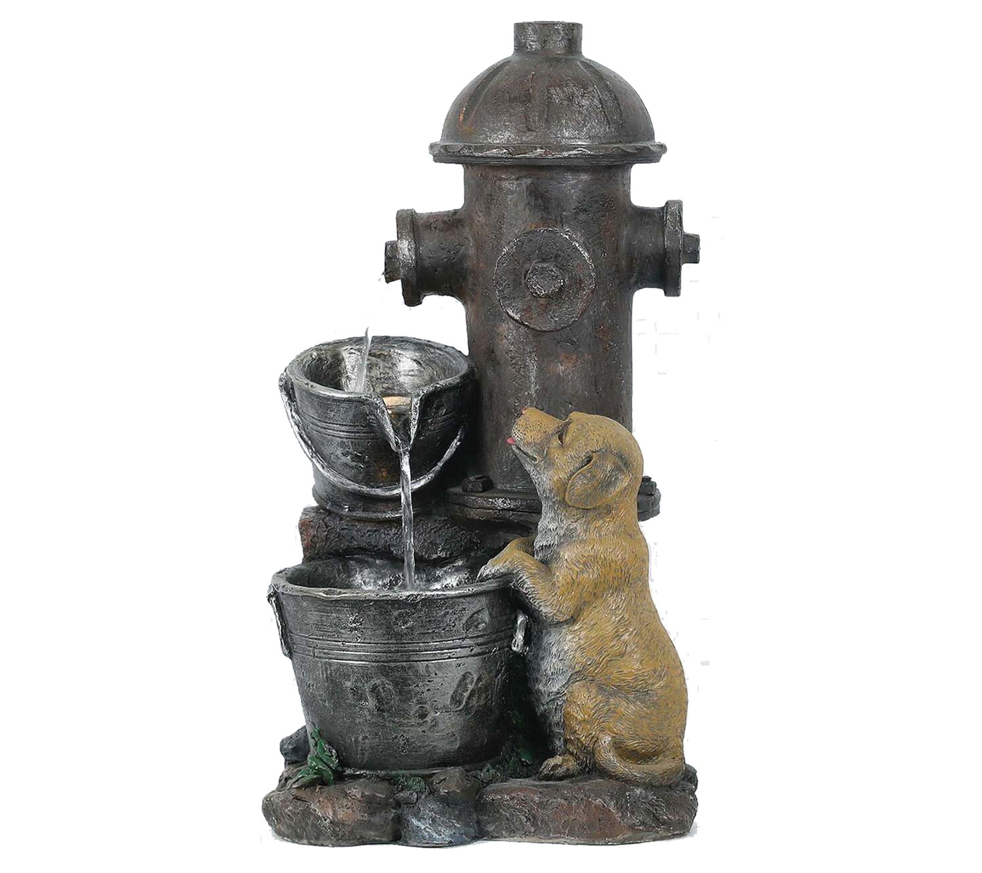 Santa's Workshop 23.2" Lighted Fire Hydrant andPup Fountain