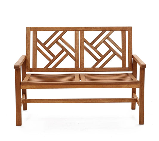 LuxenHome Carmel Solid Wood Outdoor Loveseat Park Bench