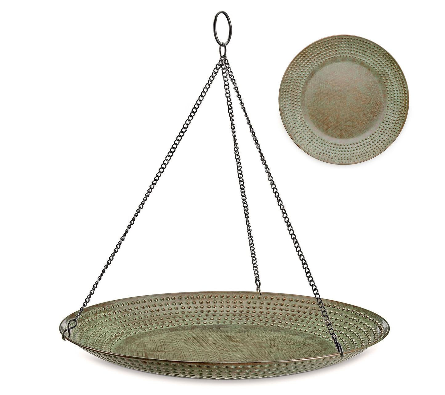18" Hanging Blue Verde Copper Bird Bath by Good Directions