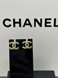 Chanel CC Logo Crystal Earrings